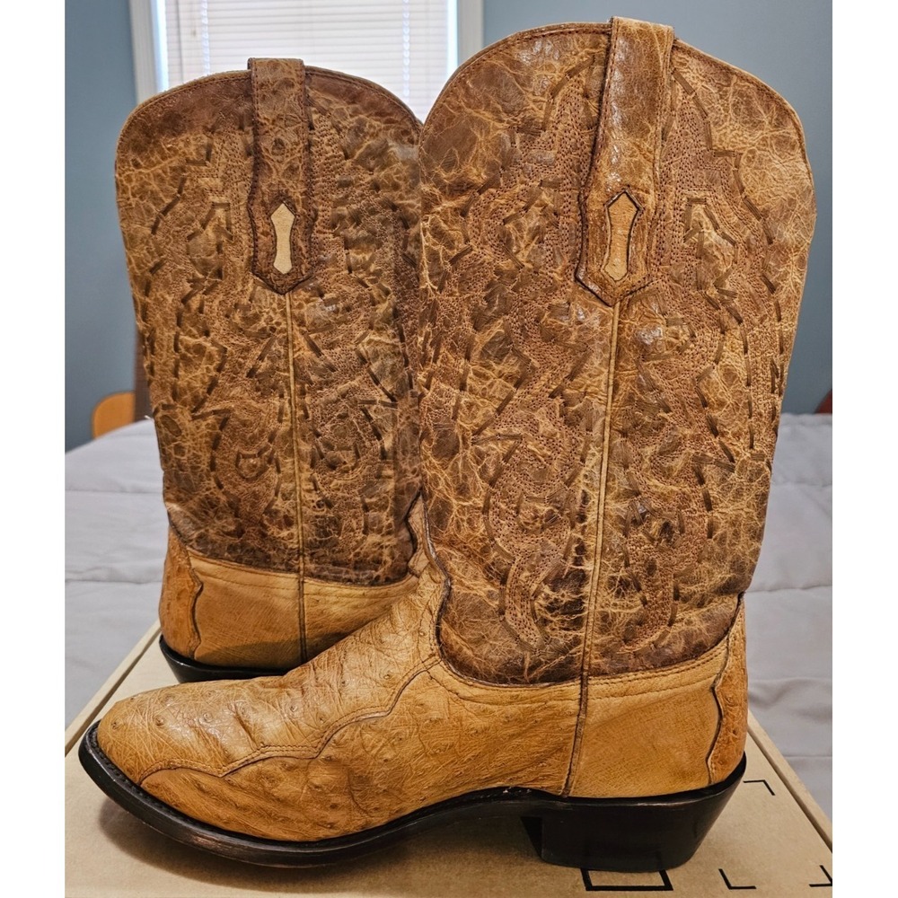 Corral® (Men's 11.5 D) Ostrich Embroidery Western Boots in Ivory - $320 - Picture 8 of 11